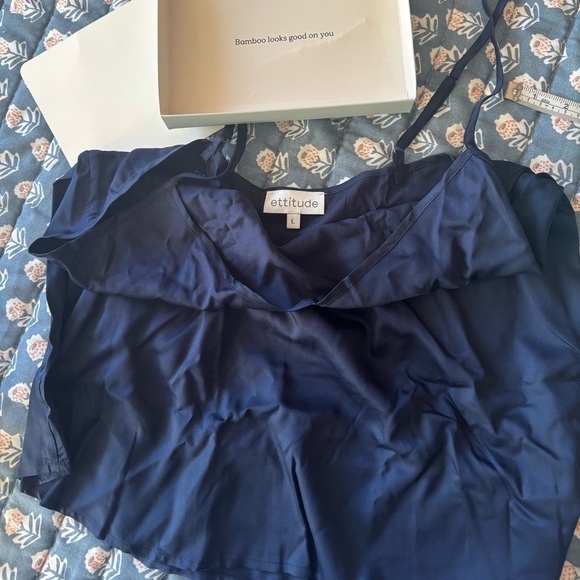 🌿NWT Ettitude Bamboo Women's Cami, Pick Lg (Ocean) or XL (Onyx OR Rose) 💤 - Picture 10 of 12